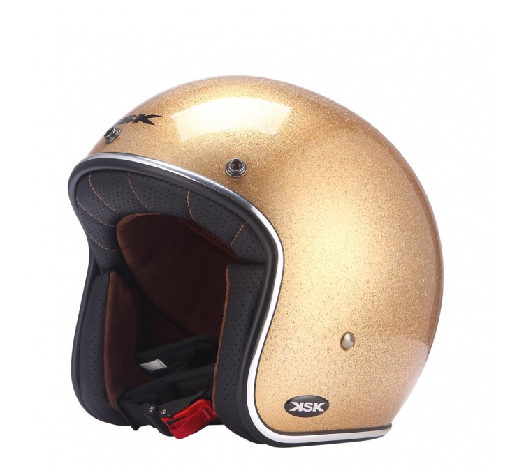 casque jet moto scooter doré glitter ksk