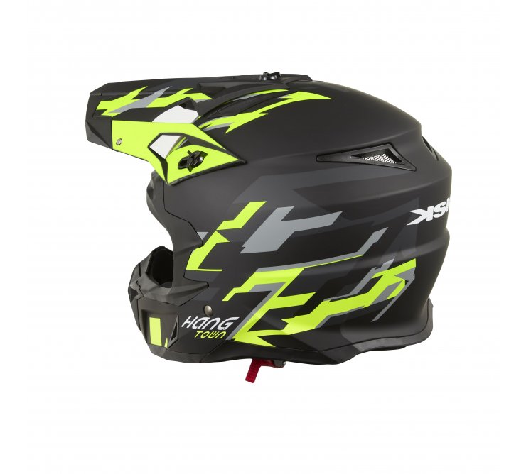 Casque Cross KSK HANGTOWN - Homologué ECE 22.06 - Noir & Orange Fluo - Poids 1.4 Kg