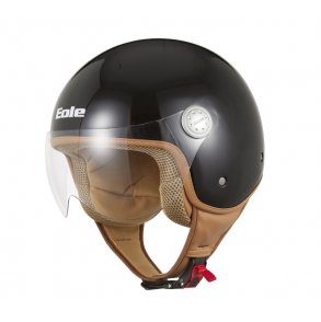 Casque EOLE Jet Road noir intérieur marron