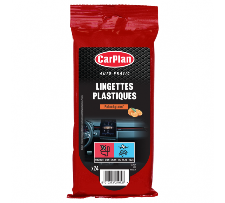 Lingettes plastiques Agrumes - Carplan Auto Pratic