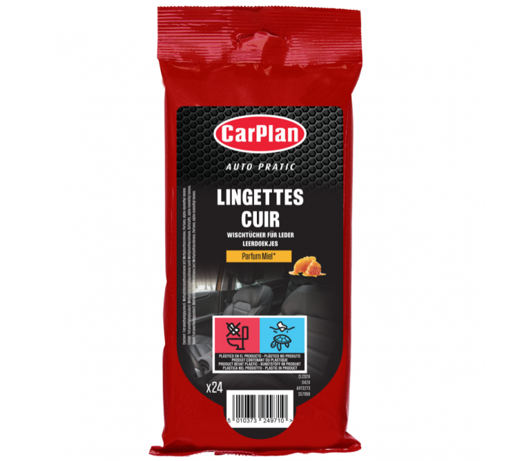 Lingettes cuir Miel - Carplan Auto Pratic