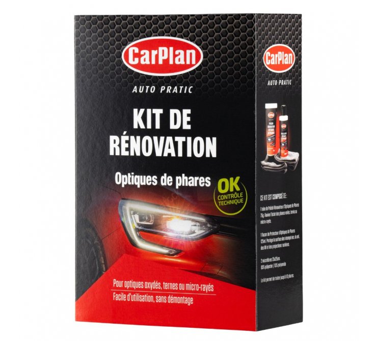 Kit rénovation optiques de phares - Carplan Auto pratic