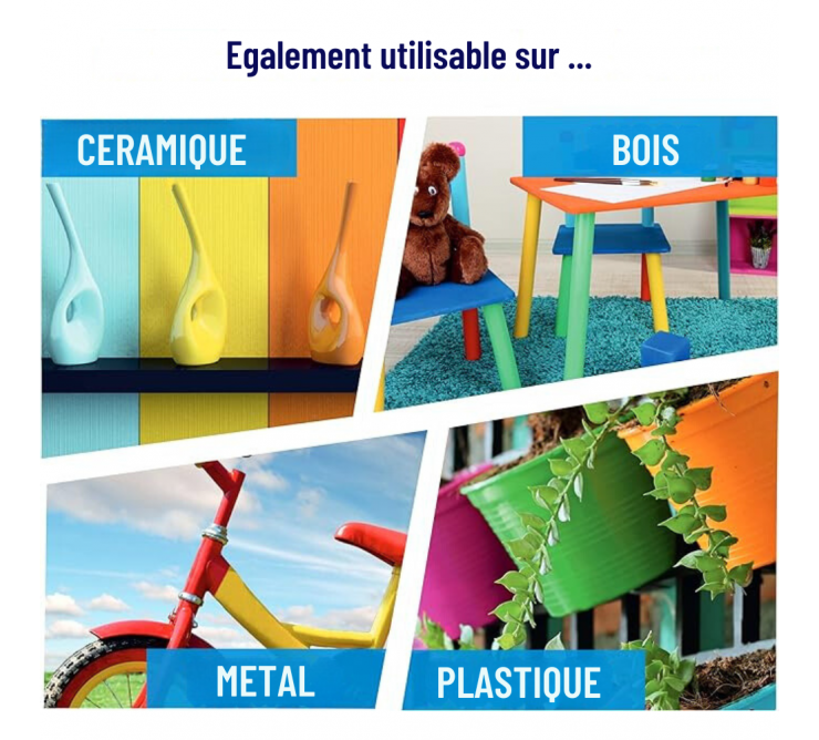 Peinture Sechage Rapide Noir Satine Pack 6