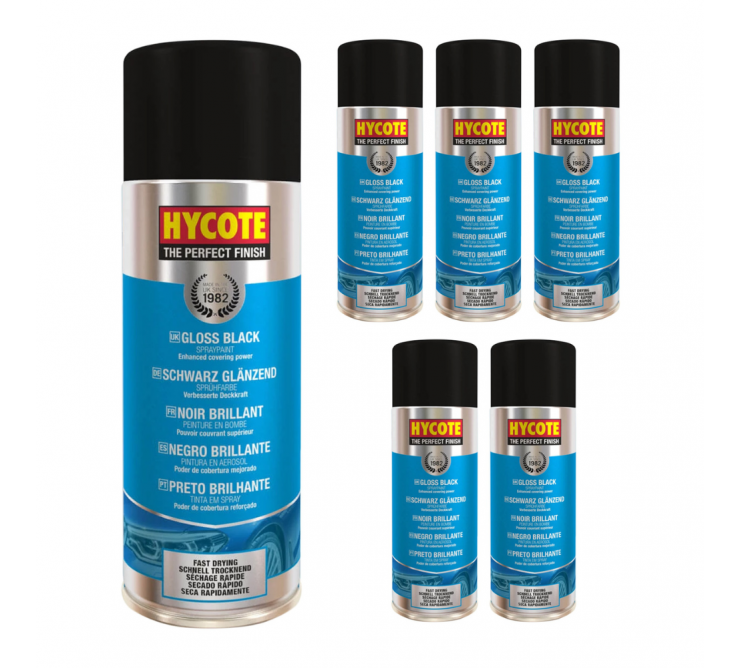 Peinture Sechage Rapide Noir Brillant Pack 6