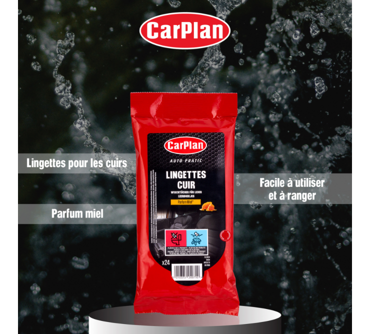Lingettes cuir Miel - Carplan Auto Pratic