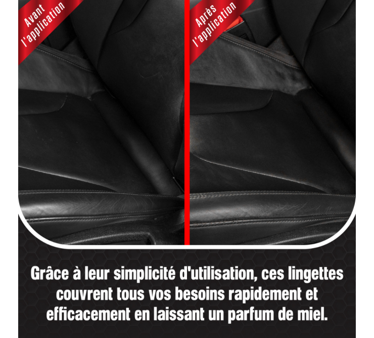 Lingettes cuir Miel - Carplan Auto Pratic