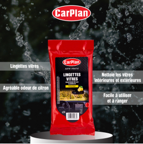 Lingettes vitres Citron - Carplan Auto Pratic