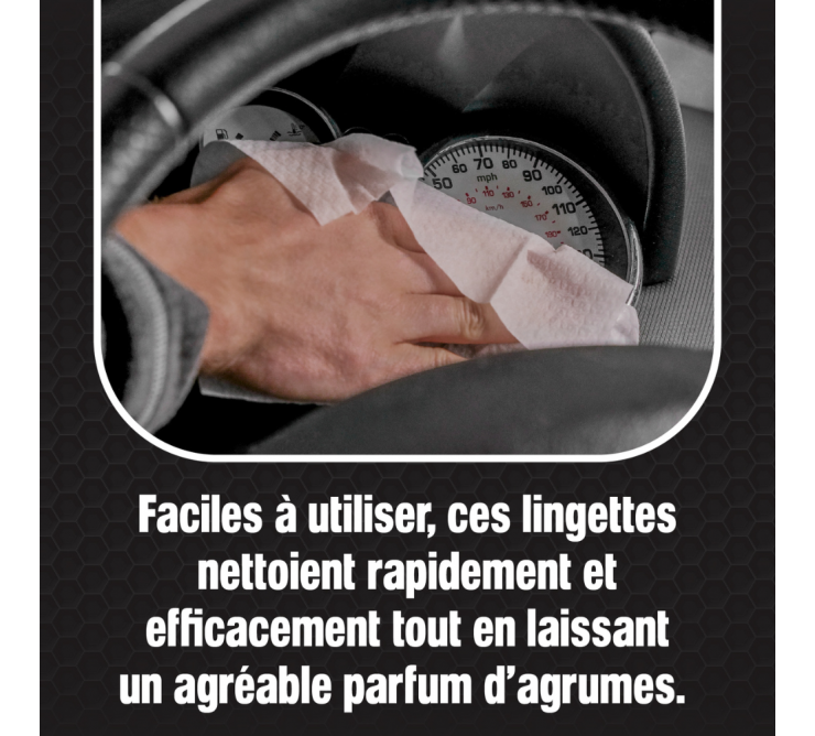 Lingettes vitres Citron - Carplan Auto Pratic