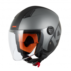 CASQUE DEMI JET KSK KLJ Orange et noir
