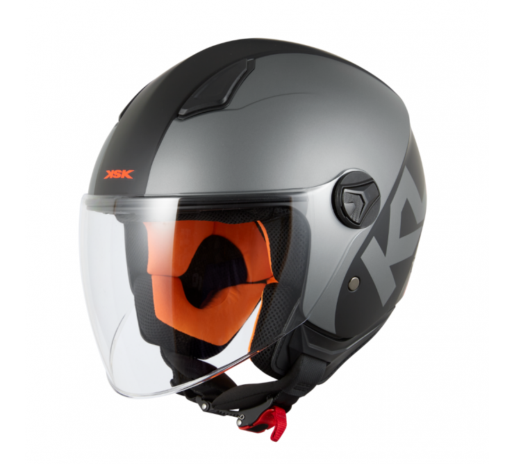CASQUE DEMI JET KSK KLJ Orange et noir