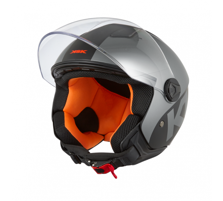 CASQUE DEMI JET KSK KLJ Orange et noir