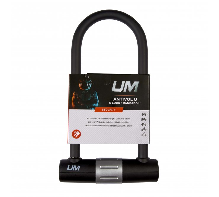 antivol u acier moto scooter noir um