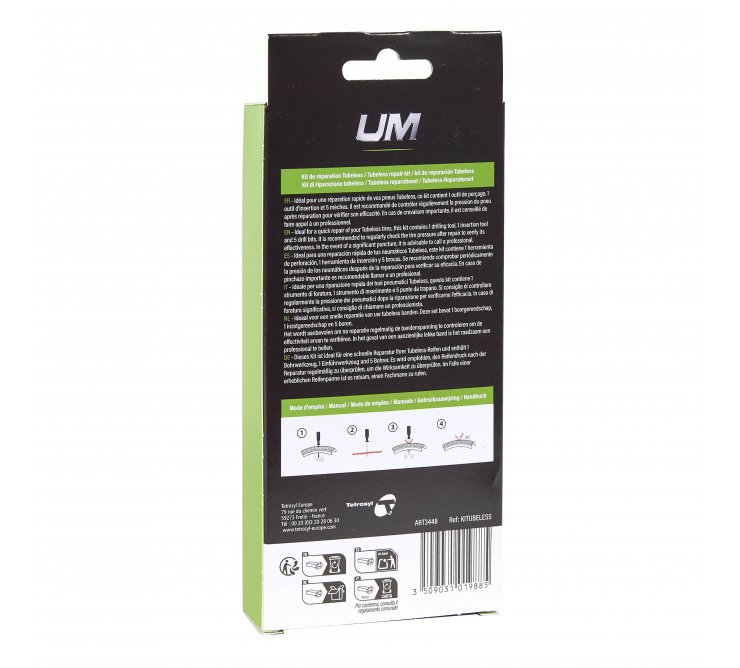 kit de réparation tubeless universel moto scooter um