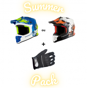 Casque cross enfant Stormfighter + gants cross 